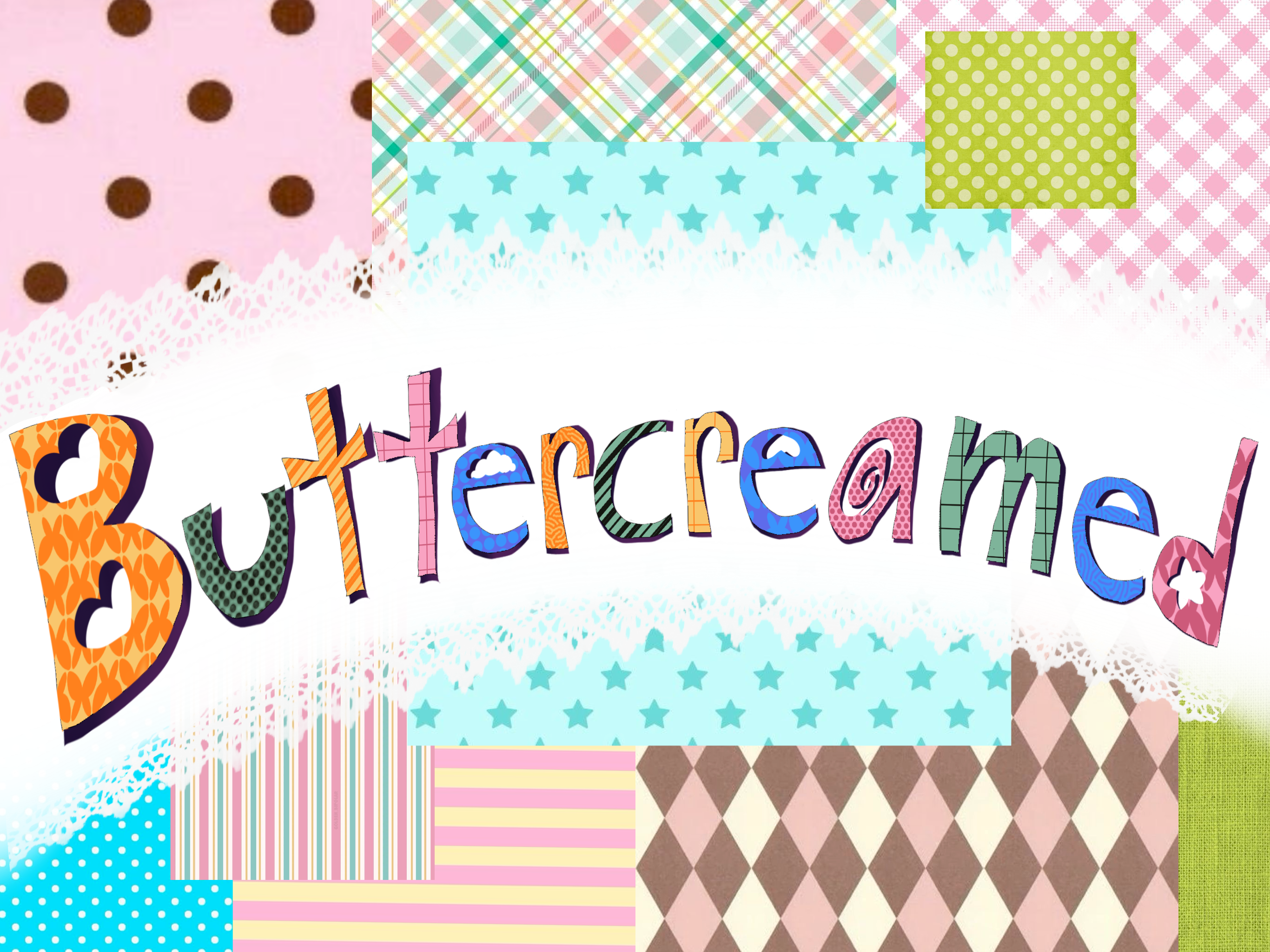 A banner with the title Buttercreamed with various patterns.